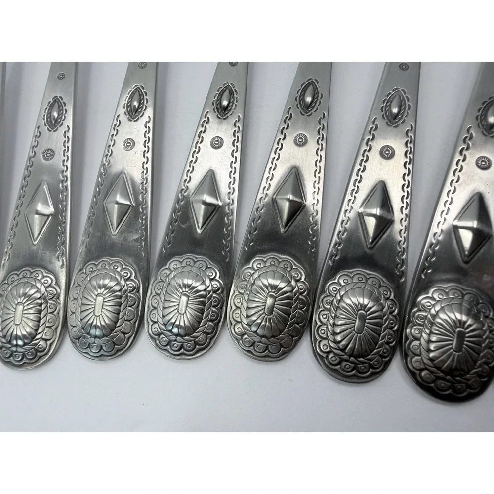 Wallace Taos Stainless Steel Dinner Forks Set Of 8 China 18/10 Southwest